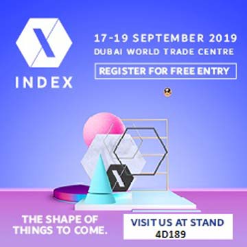 INDEX 2019 <br/> September 17-19, 2019 <br/> Hall 4 Stand D189 <br/> Dubai World Trade Centre<br/> Dubai, UAE